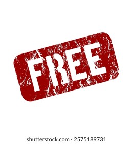 Free -red rubber stamp with grunge effect - vector illustration
