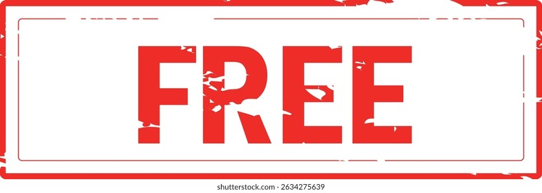 FREE - Red Rubber Stamp with text FREE