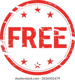 FREE - Red Rubber Stamp with text FREE
