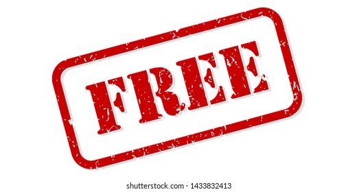 Free red rubber stamp vector isolated