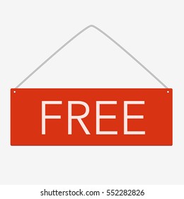 Free red square table isolated on white background. Flat vector stock illustration