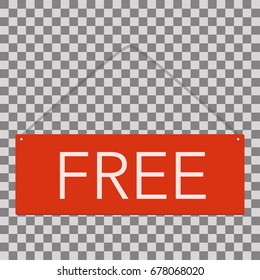 Free red square table on transparent background. Flat vector stock illustration