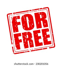 For free red stamp text on white