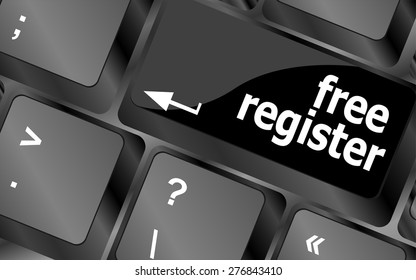 free register computer key showing internet login vector