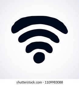 Free remote render round shape on white background. Simple line ui idea concept set element. Linear black ink hand drawn flat tech podcast emblem design in art contour print style space for text