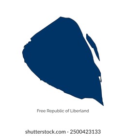 Free Republic of Liberland or Liber Land map vector, illustration. 