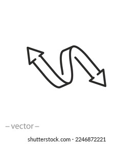 free resize icon, elastic optimal, extra stretch, maximum extending, stretching thin line symbol, vector illustration eps 10