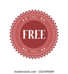 Free retro brown isolated stamp on white background