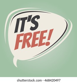it's free retro speech balloon