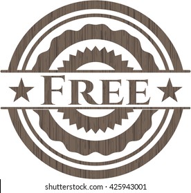 Free retro style wood emblem