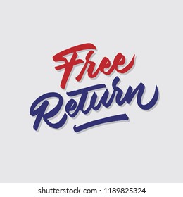 free return hand lettering typography poster