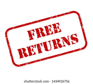 Free returns red rubber stamp vector isolated