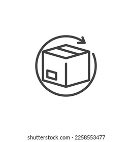 Icono de línea de servicio de retorno libre. signo de estilo lineal para concepto móvil y diseño web. Icono de vector de contorno de órdenes devueltas. Símbolo, ilustración del logotipo. Gráficos vectoriales