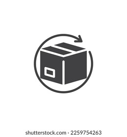 Icono de vector de servicio de retorno libre. signo plano relleno para concepto móvil y diseño web. Icono de glifo de órdenes devueltas. Símbolo, ilustración del logotipo. Gráficos vectoriales