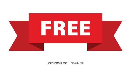 free ribbon sticker. free sign. free banner