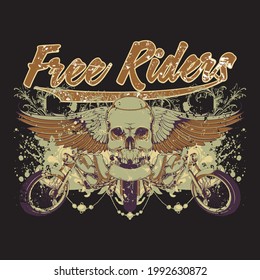 Free riders slogan t shirt design