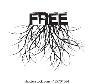 Free and Roots. Vector Illustration.
