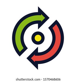 Free Rotation Symbol. Simple Vector Color Icon.