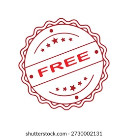FREE Rubber Stamp. Red FREE Rubber Grunge Stamp Vector Illustration