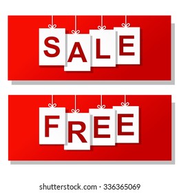free sale horizontal banners vector