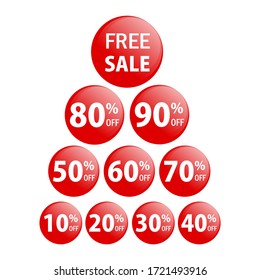 Diseño vectorial de venta libre con círculo rojo adecuado para la promoción de negocios financieros