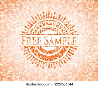 Free Sample abstract orange mosaic emblem