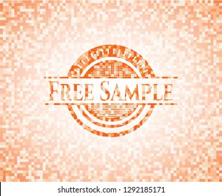 Free Sample abstract orange mosaic emblem with background