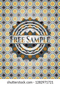 Free Sample arabic emblem background. Arabesque decoration.