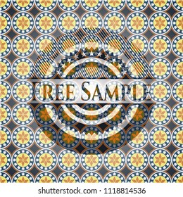 Free Sample arabic style badge. Arabesque decoration.