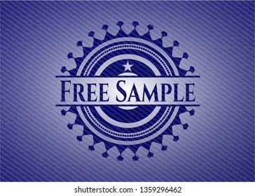 Free Sample badge with jean texture