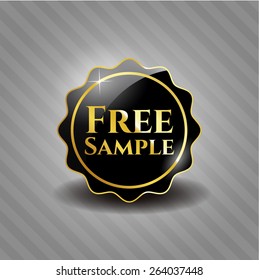 Free sample black shiny emblem with golden border