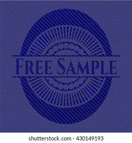 Free Sample emblem with jean background