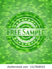 Free Sample green emblem with mosaic background