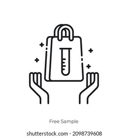 Free Sample icon. Outline style icon design isolated on white background