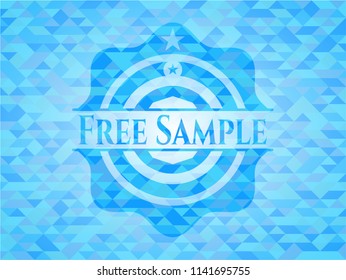 Free Sample light blue emblem with triangle mosaic background