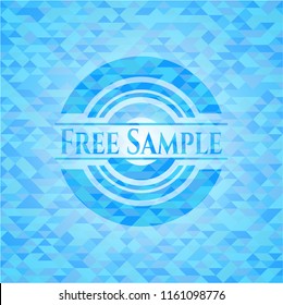 Free Sample realistic light blue emblem. Mosaic background