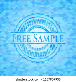 Free Sample realistic sky blue mosaic emblem