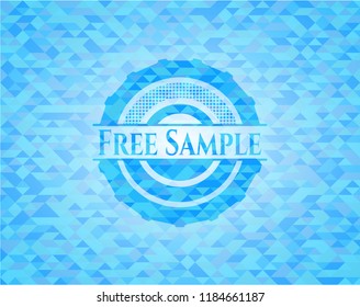 Free Sample realistic sky blue emblem. Mosaic background