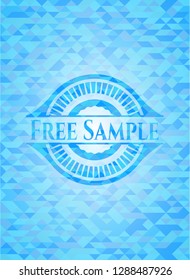 Free Sample sky blue emblem. Mosaic background