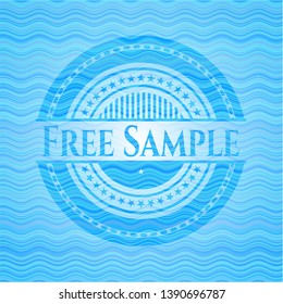 Free Sample water representation badge. Vector Illustration. Detailed.