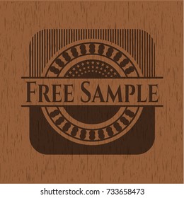 Free Sample wooden emblem. Retro
