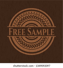 Free Sample wooden emblem. Vintage.