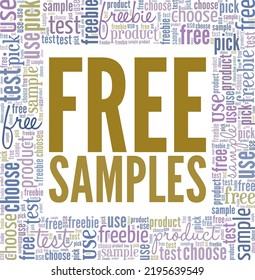 Free Samples word cloud conceptual design isolated on white background.