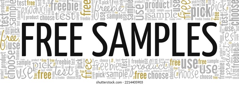 Free Samples word cloud conceptual design isolated on white background.