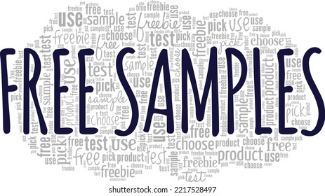 Free Samples word cloud conceptual design isolated on white background.