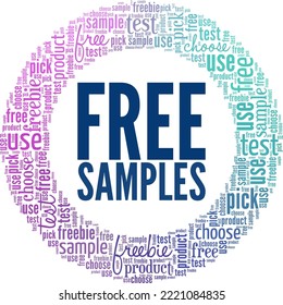 Free Samples word cloud conceptual design isolated on white background.