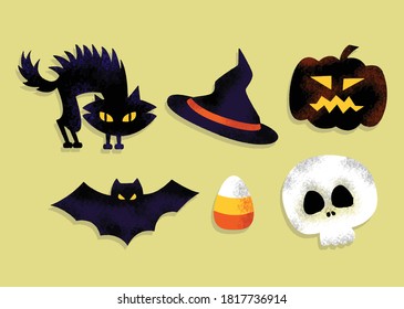 Vector de elementos de Halloween de miedo libre