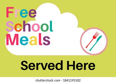 Free School Meals Served Here Vector Illustration 