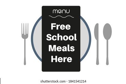 Free School Meals Served Here Vector Illustration 