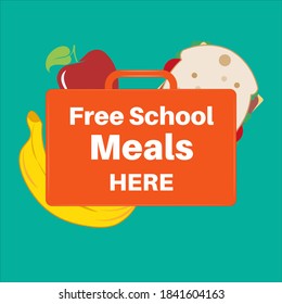 Free School Meals Served Here Vector Illustration 